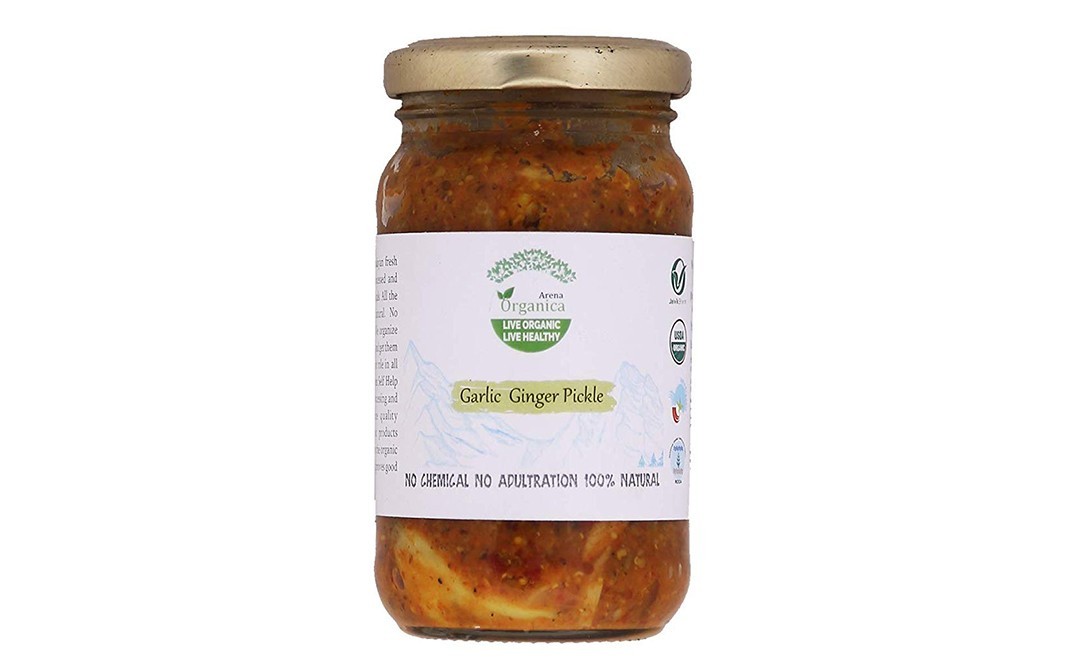 Arena Organica Garlic Ginger Pickle    Glass Jar  200 grams